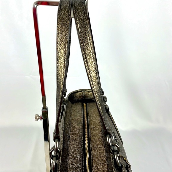 Coach Chicago Ellis Metallic Bronze Pebble Leather Large Tote Bag - Picture 14 of 16